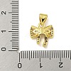 Bowknot Rack Plating Brass Clear Cubic Zirconia Pendants KK-Z053-14G-06-3