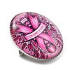Breast Cancer Awareness Ribbon Glass Brooches JEWB-L019-01J-2