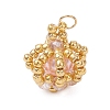 Glass Seed Beaded Crown Pendants PALLOY-MZ01042-05-1
