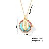 Luxury Fashionable American and European Style Brass Glass Virgin Mary Pendant Necklaces for Women DB7560-5-1