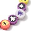 4Pcs 4 Styles Halloween Theme Flower Polymer Clay Beaded Stretch Bracelet Sets BJEW-JB10828-5