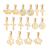 16Pcs 8 Styles 304 Stainless Steel Pendants STAS-PH0006-23-6