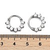 Flat Round 316 Surgical Stainless Steel Clear Cubic Zirconia Hoop Earrings EJEW-G416-21P-5