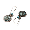 3 Pairs 3 Style Woven Net & Flower Alloy Dangle Earrings Set EJEW-G330-05R-4