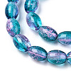 Transparent Crackle Glass Beads Strands DGLA-S085-6x8-33-3
