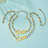 Word Love Alloy Pendant Necklaces & Link Bracelets Sets for Women FS-WG894A1-01-1