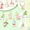 8Pcs Easter Theme Alloy Enamel Pendant Locking Stitch Markers HJEW-FS00101-02-2