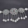 Alloy Colorful Rhinestone Flower Coin Tassel Waist Belly Chains for Women FS-WGD7CCF-02-1