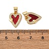 Brass Micro Pave Cubic Zirconia Pendants KK-D390-25G-01-3