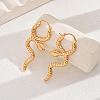 Brass Retro Snake Hoop Earrings OV7667-3