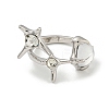 Star Zinc Alloy Rhinestone Open Cuff Ring LS-RJEW-Z048-02P-02-2