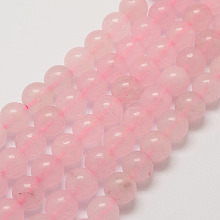 Natural Rose Quartz Bead Strands G-G735-46-8mm