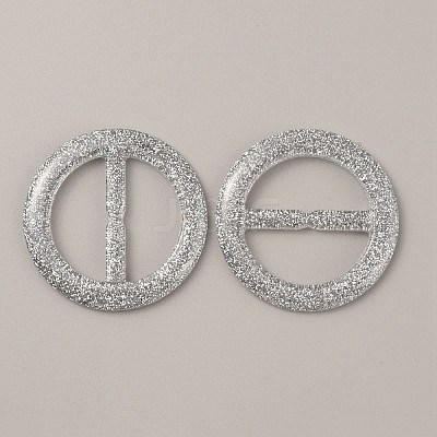 Flat Round Resin Buckle Clasps CRES-WH0013-15G-1