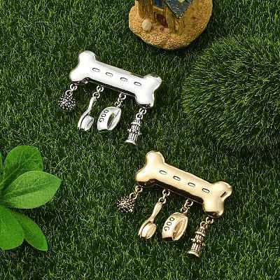 2Pcs 2 Colors Bone Zinc Alloy Lapel Pins for Backpack Clothes JEWB-CJ0003-14-1