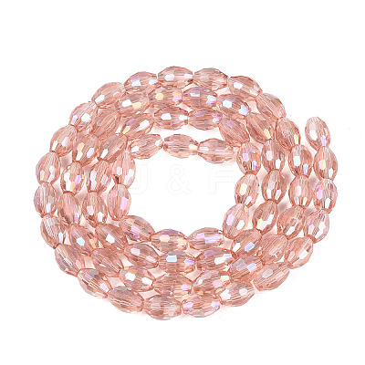 Electroplate Transparent Glass Beads Strands GL-N002-01A-A04-1