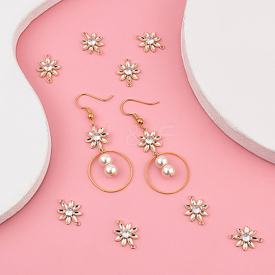 Brass Clear Cubic Zirconia Connector Charms KK-BBC0002-18-1