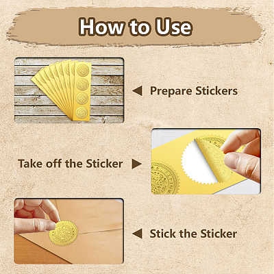 Plastic Self Adhesive Gold Foil Embossed Stickers DIY-WH0211-412-1