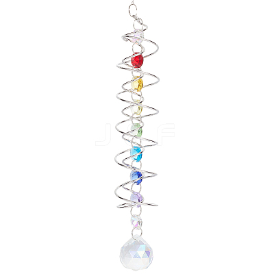 Glass Round Suncatchers Hanging Ornaments HJEW-WH20012-01-1