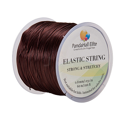 0.8mm Elastic Stretch Polyester Threads Brown Jewelry Bracelet Beading Wire Cords EW-PH0001-0.8mm-01B-1