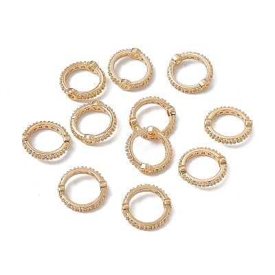 Brass Micro Pave Cubic Zirconia Bead Frames KK-A171-05G-03-1