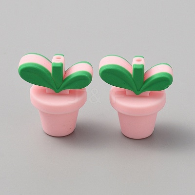 Leaf Pot Food Grade Eco-Friendly Silicone Beads SIL-WH0014-18J-1