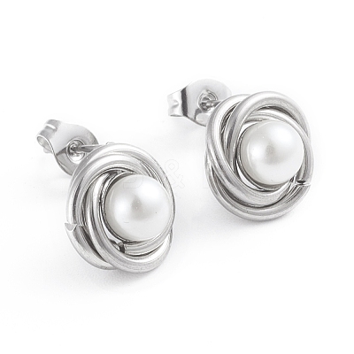 304 Stainless Steel Stud Earrings EJEW-F246-02GP-1