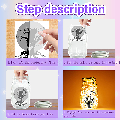 PVC Lamp Film for DIY Colorful Light Hanging Lamp Frosted Glass Jar DIY-WH0408-002-1