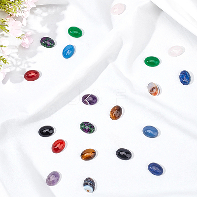 Oval Natural Black Agate(Dyed & Heated) Cabochons G-PH0001-29-1