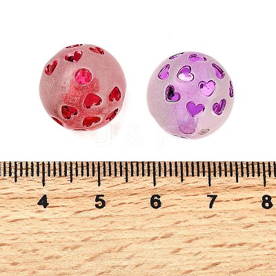 Spray Painted Transparent Acrylic Beads OACR-H054-01-1