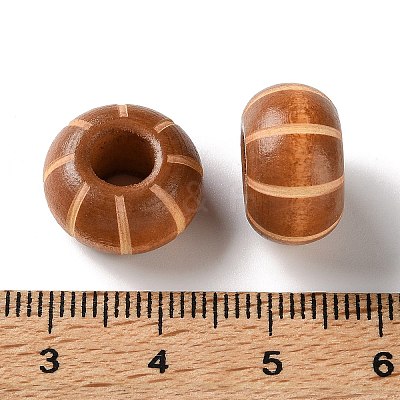 Schima Wood Carved European Beads WD-CBACBB7-02D-1