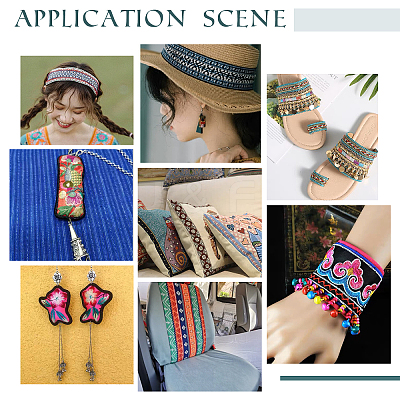 Ethnic Style Polyester Ribbons OCOR-WH0079-65A-1