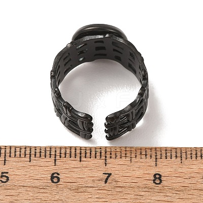 Woven Bezel 304 Stainless Steel Cuff Ring Components SA-CBAD8FA-01EB-02-1