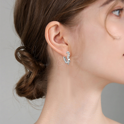 6Pcs 3 Colors Stainless Steel Hoop Earrings EJEW-BBC0001-88-1