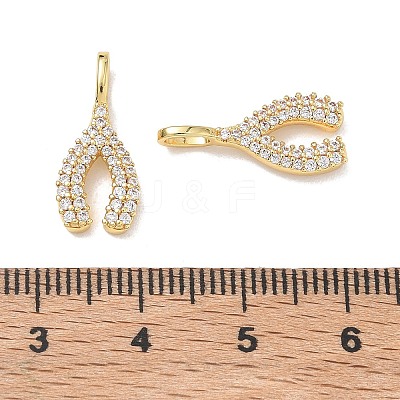 Brass Micro Pave Clear Cubic Zirconia Pendants KK-D289-03G-1