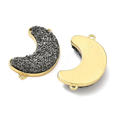 Brass with Druzy Resin Connector Charms KK-C158-05C-G-1