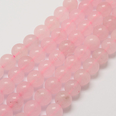 Natural Rose Quartz Bead Strands G-G735-46-8mm-1