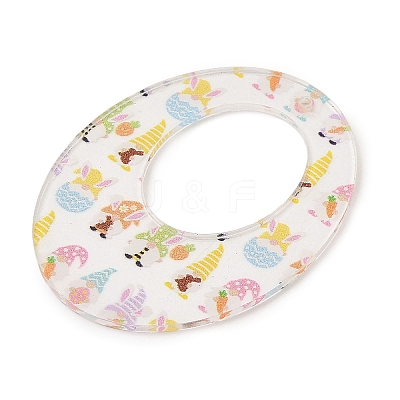 Printed Transparent Acrylic Pendants FIND-K017-15A-01-1