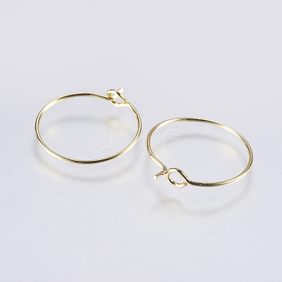 Brass Hoop Earrings KK-F737-36G-RS-1