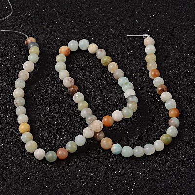 Natural Flower Amazonite Beads Strands G-D608-6mm-1