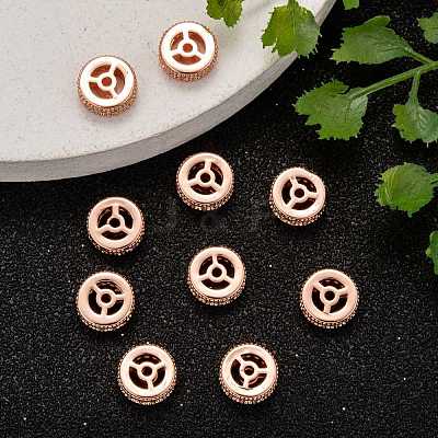 Brass Cubic Zirconia Beads ZIRC-F001-111RG-1