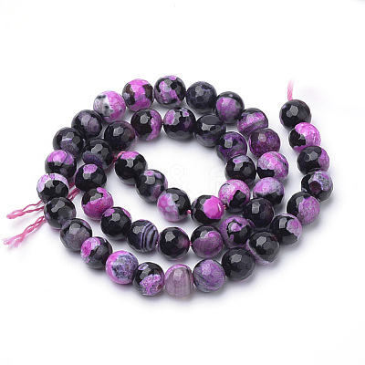 Dyed Natural Fire Crackle Agate Beads Strands X-G-Q462-125A-6mm-1