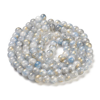 Baking Paint Crackle Glass Bead Strands X1-DGLA-R053-03C-1