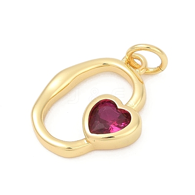 Brass Pave Cubic Zirconia Pendants KK-U062-46G-02-1