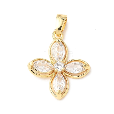 Brass Micro Pave Cubic Zirconia Pendants X-KK-D357-14B-G-1