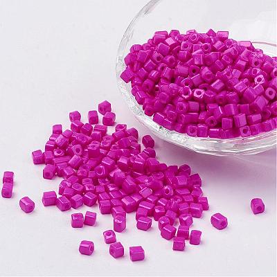 Cube Opaque Colours Glass Seed Beads SEED-R026-A06-1