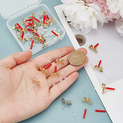 24Pcs Alloy Stud Earring Findings EJEW-HY0001-06-1