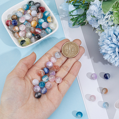 130Pcs Transparent Resin Beads RESI-PA0001-48-1