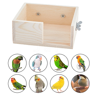 Unfinished Natural Wood Hamster Square Platform HJEW-WH0009-01-1
