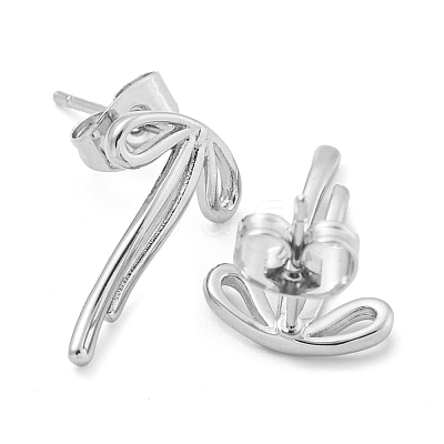 Brass Stud Earrings for Women EJEW-P275-02P-1