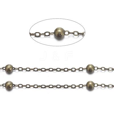 Brass Flat Oval Cable Chains X-CHC018Y-AB-1